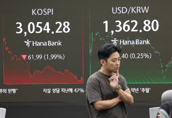 트럼프 관세 경고에 코스피 2% 급락…"하반기 들어 거친 차익실현 매물 출회"