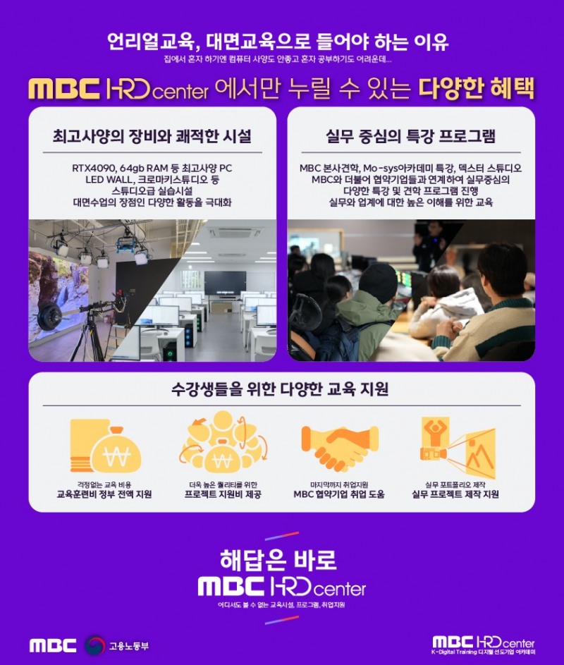 MBC, 고용노동부 "선도기업 아카데미" 상암 개관… 수도권 미디어 교육 확산