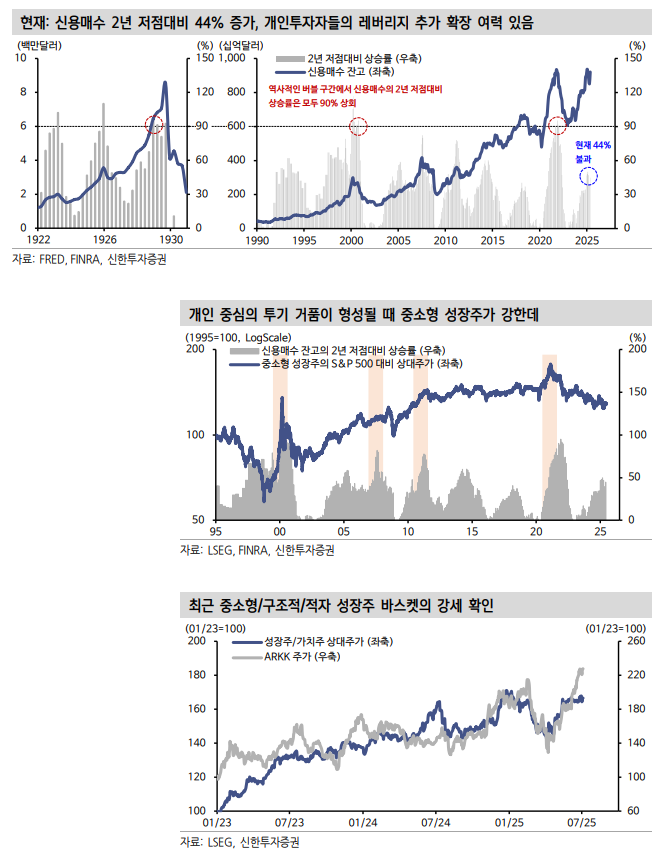 미국 주식시장 향후 버블 가능성 보여주는 개인투자자 득세 - 신한證