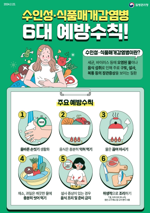 수인성·식품매개감염병 예방수칙 홍보물 (질병관리청 제공)