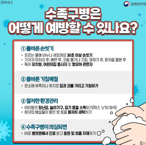 군산시 보건소, 영유아 위생관리 철저 당부,수족구병 환자 증가 추세 (군산시 제공)
