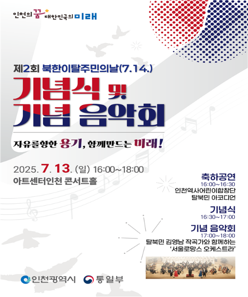 인천시 제2회 북한이탈주민의날 개최 포스터