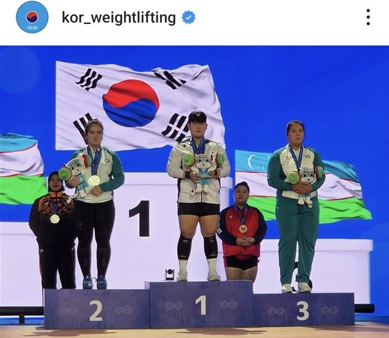 이하은, 2025 아시아주니어역도선수권 여자 최중량급 우승 / 사진=대한역도연맹 인스타그램 캡처. 연합뉴스