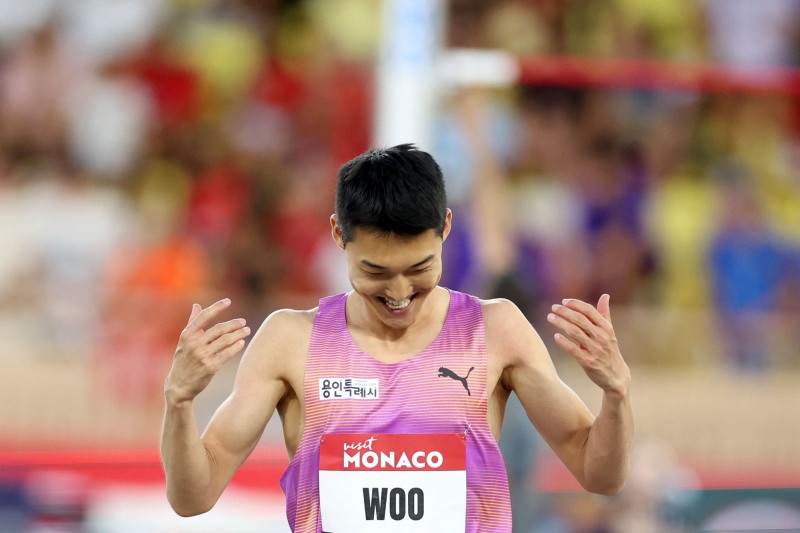 우상혁, 모나코 다이아몬드리그 우승. 사진(모나코 AFP=연합뉴스)
