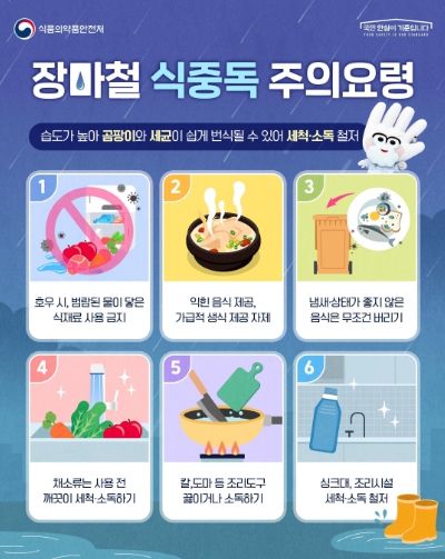 장마철 식중독 주의요령 (식약처 제공)