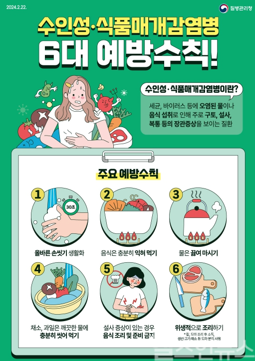 수인성·식품매개감염병 예방수칙 홍보물 (질병관리청 제공)