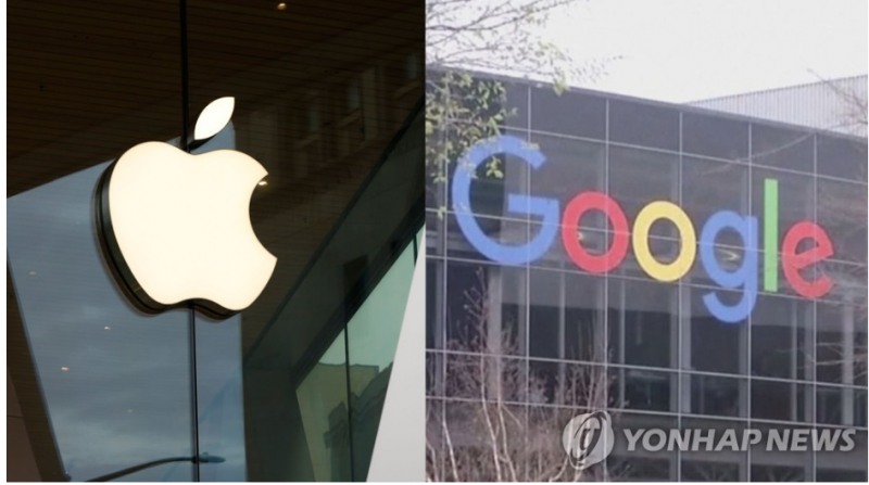 애플 주가는 올해 들어 16% 떨어졌고 구글 모회사 알파벳도 2% 하락했다. 사진=연합뉴스TV