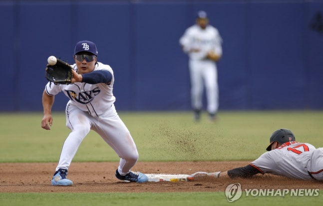 2루수 수비 중인 탬파베이 김하성 / 사진=연합뉴스
