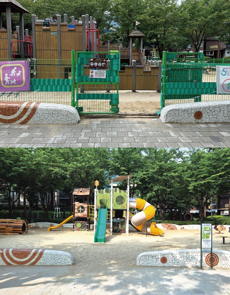 명학공원 유니버설 사업 놀이터 전후 비교