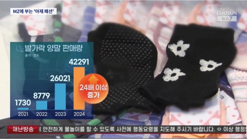 떰토 ‘발가락 양말’, MZ세대 사로잡은 액티브웨어로 TV조선 ‘트렌드 리포트, 요즘’에 소개