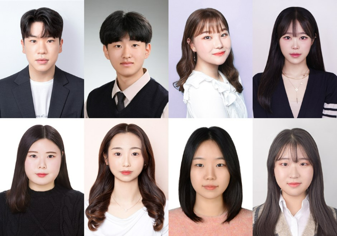 한국은행 2025 통화정책 경시대회 충청지역 예선에서 최우수상을 수상한 ‘금리주의보팀’팀(상단 왼쪽부터 김진권, 문시혁, 안영민, 김주현)과 장려상을 수상한 ‘금리어스’팀(하단 왼쪽부터 황주은, 류승연, 손예원, 윤은혜) 사진제공=국립한밭대학교