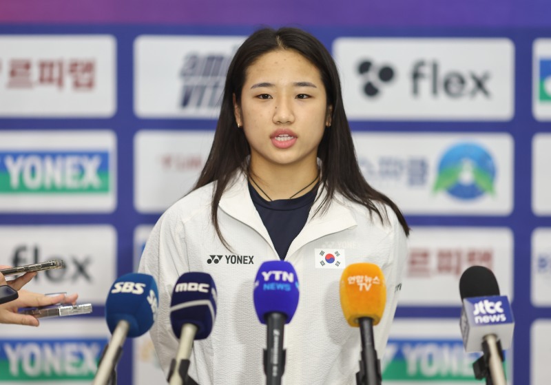 질문 답하는 안세영. 사진=연합뉴스