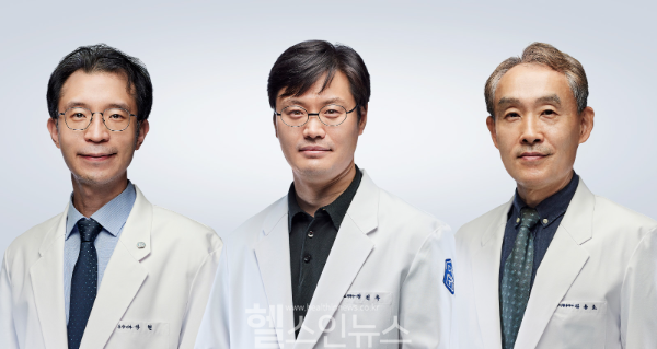 (왼쪽부터) 장현 종양혈액내과 교수, 정진우 비뇨의학과 교수, 김용호 방사선종양학과 교수 (국제성모병원 제공)