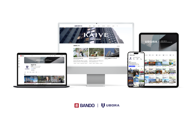 (왼쪽부터) 유보라TV(유튜브), 웹진(아카이브 반도), 인스타그램, 블로그 ⓒ반도건설