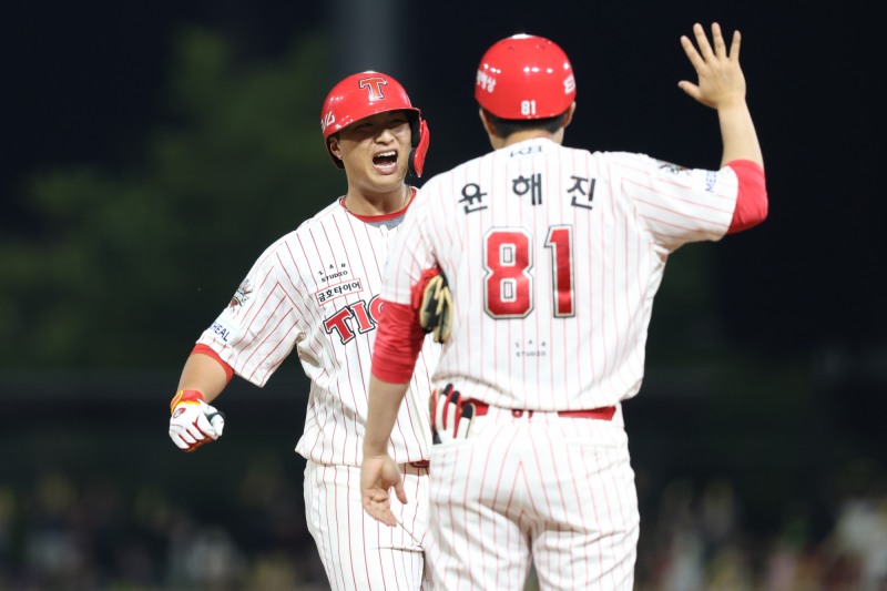 역전타를 날린 KIA 변우혁. 사진=연합뉴스