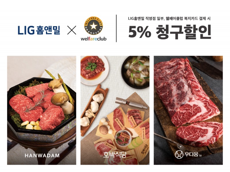 식음 전문기업 LIG홈앤밀, 복지 멤버십 플랫폼 ‘웰페어클럽’과 제휴 체결