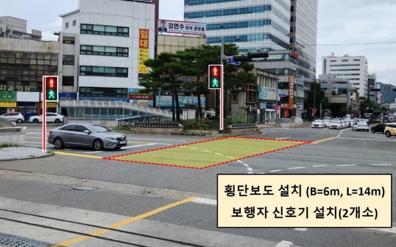 대전시가 '2025 대전 0시 축제' '옛 충남도청 정문'에서 '중앙로역 방향 행사장 진입로'까지 이어지는 구간에 임시 횡단보도를 설치·운영한다.(대전시 제공)