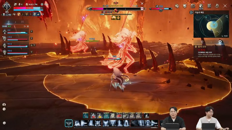 불의 신전 플레이 화면. 보스 공략에는 장비 스펙만큼 조작 실력이 필요하다고 강조했다(출처='아이온2' 공식 유튜브).