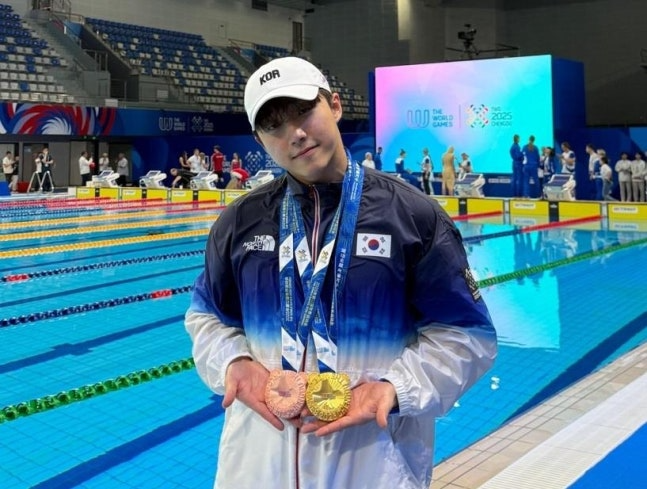 월드게임 금메달 딴 핀수영 신명준 / 사진=대한수중핀수영협회 제공. 연합뉴스