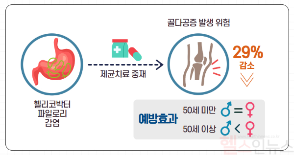 헬리코박터 파일로리 제균치료에 따른 골다공증 발생 예방 효과 (질병관리청 제공)