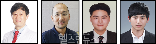 (좌측부터) 김현구 고려대 구로병원 심장혈관흉부외과 교수, 박지호 KAIST 바이오 및 뇌공학과 교수, 김창근 고려대학교 구로병원 박사과정, 장민철 KAIST 박사과정 (고대구로병원 제공)