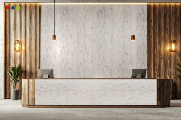 롯데케미칼 '아리아 컬렉션' 베일(Veil)이 적용된 인포데스크