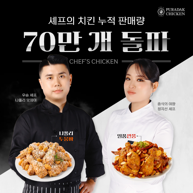 푸라닭 치킨, 셰프 협업 메뉴 70만 개 판매 돌파