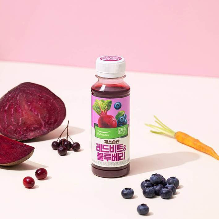 채소와 과일을 건강하게 배합한 풀무원녹즙 ‘채소습관 레드비트&블루베리’