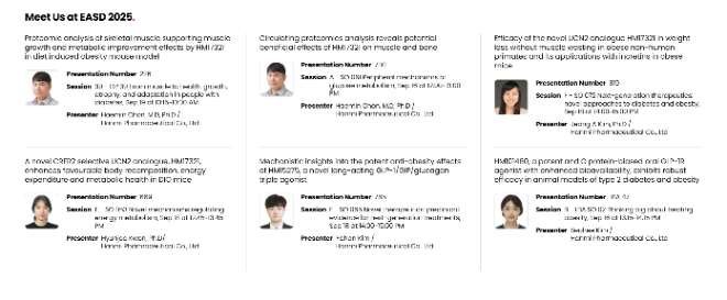 한미약품이 EASD 2025에서 발표하는 주요 연구 초록 소개. ⓒ 한미약품