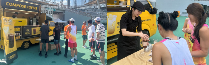 컴포즈커피는 23일 강원도 정선종합경기장에서 열린 ‘미즈노 LIGHT-LAP: 2025 정선 하이원’ 마스터즈 대회에서 ‘찾아가는 커피트럭’ 이벤트를 진행했다.