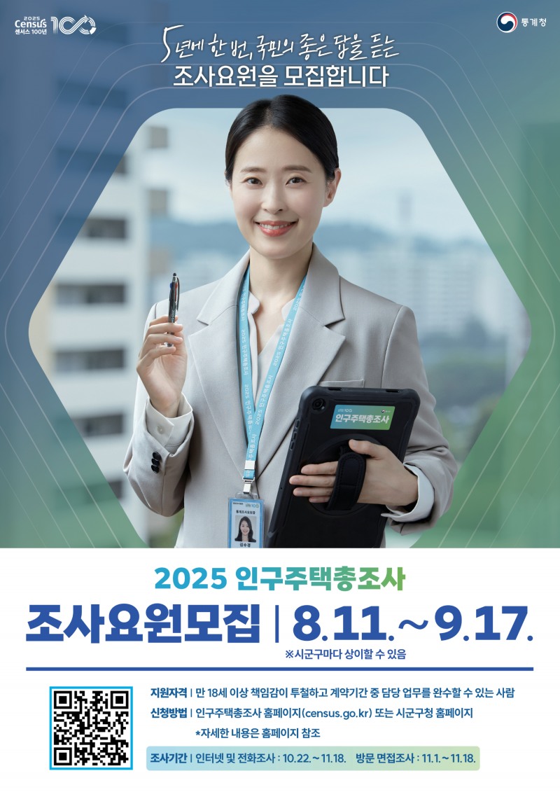 의왕시, 2025 인구주택총조사 조사요원 67명 모집