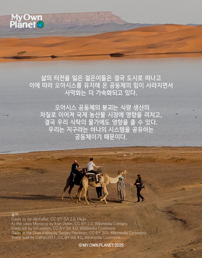 마이오운플래닛(My Own Planet) 기후 행동 실천 캠페인 ④“모래에 잠긴 오아시스”