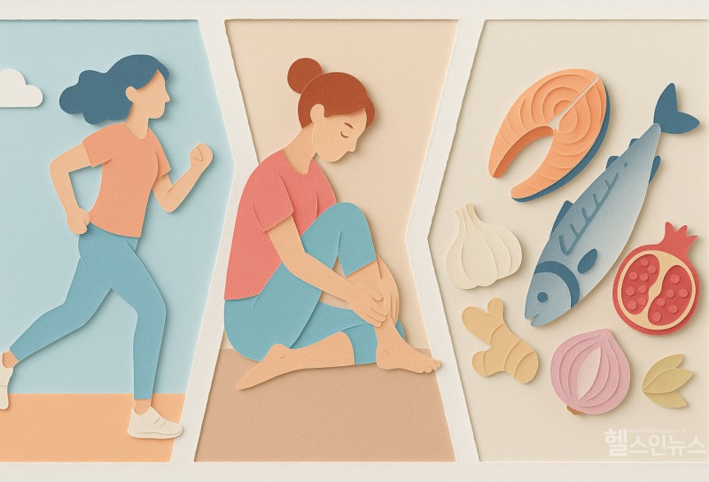 다리 혈액순환을 위해서는 생활 습관과 함께 식단 관리, 마사지를 병행하는 것이 효과적이다. (이미지 디자인 =GDH AI Design Team)