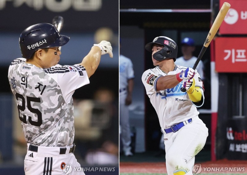 두산 양의지와 kt 안현민 / 사진=연합뉴스