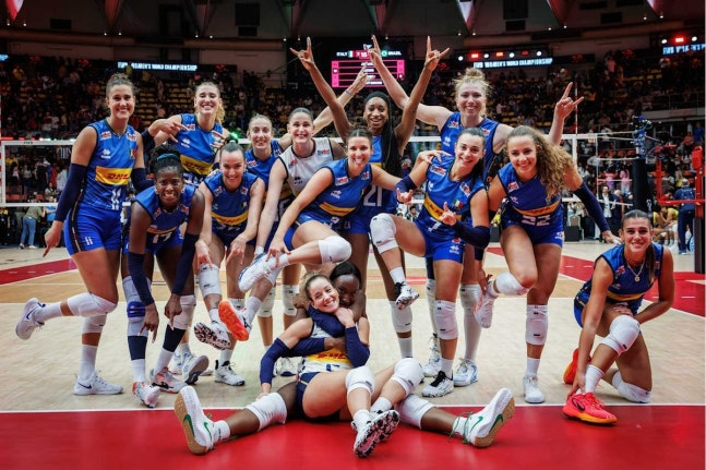 이탈리아 여자배구 대표팀 선수들 / 사진=FIVB 홈피 캡처. 연합뉴스