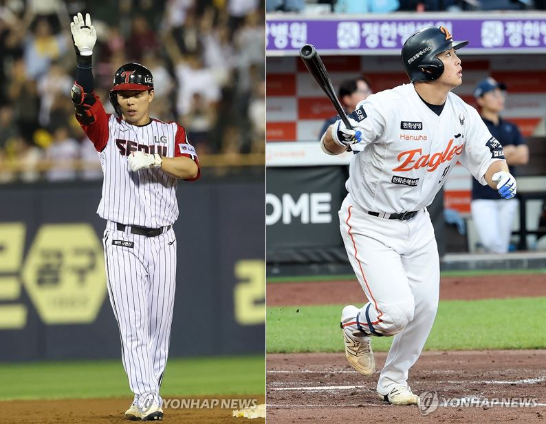 LG 문성주와 한화 문현빈 / 사진=연합뉴스