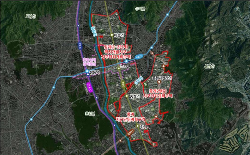 노원구 상계 중계 하계동 재건축 정비안 종합구상도. 자료=서울시