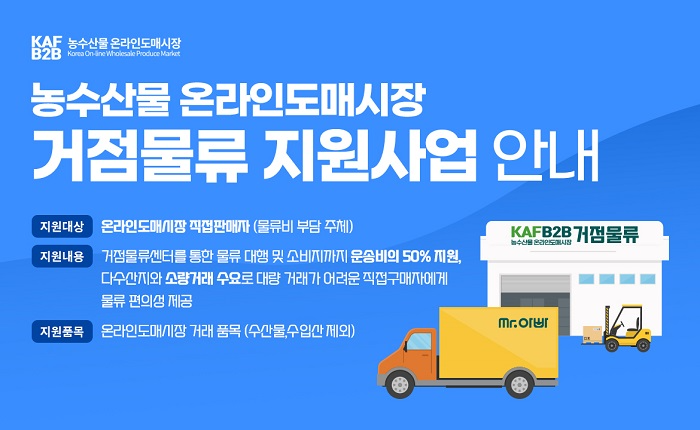 정부, 온라인도매시장 거점물류 사업을 통한 농식품 유통 혁신 나선다