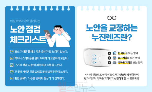 에실로코리아 노안 점검 체크리스트 (사진 제공=에실로코리아)