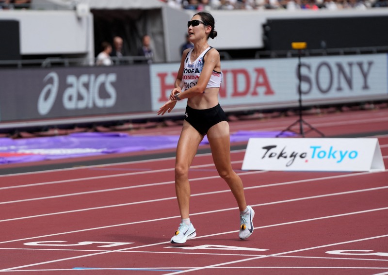 최경선, 도쿄 세계선수권 여자 마라톤 29위. 사진(도쿄 로이터=연합뉴스)