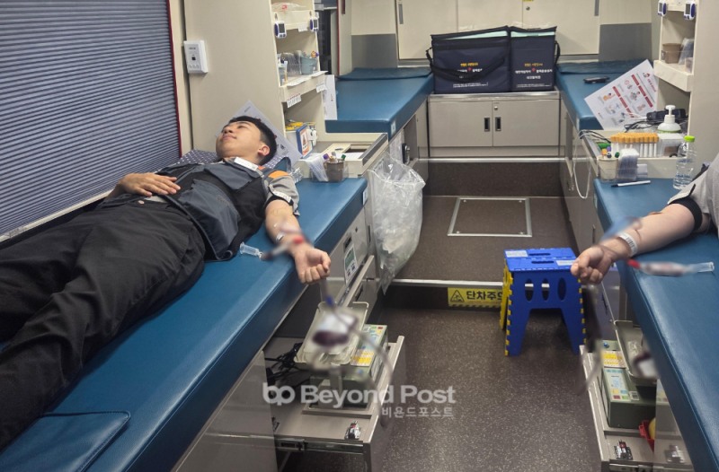 지난 1일 대한전선 당진공장 임직원들이 사랑의 헌혈 캠페인에 참여했다./호반건설