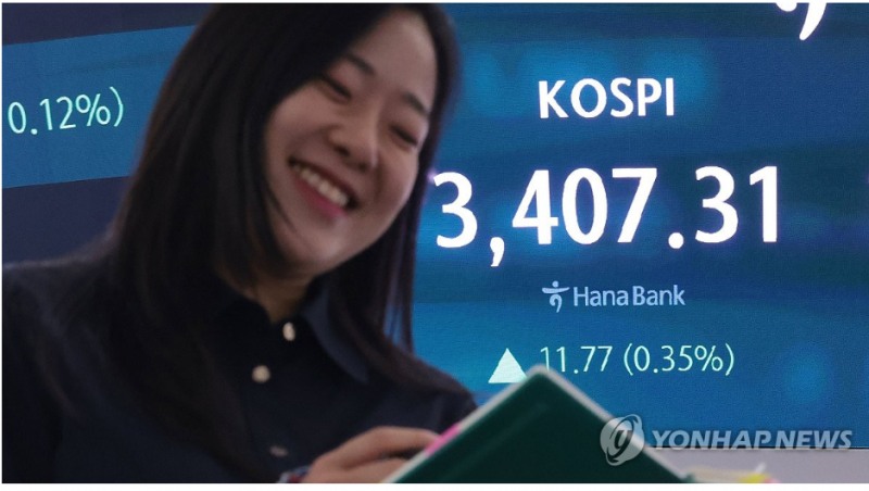 코스피지수가 15일 4거래일 연속 최고가 경신을 기록하며 3400선 돌파라는 새 이정표를 세웠다. 사진=연합뉴스