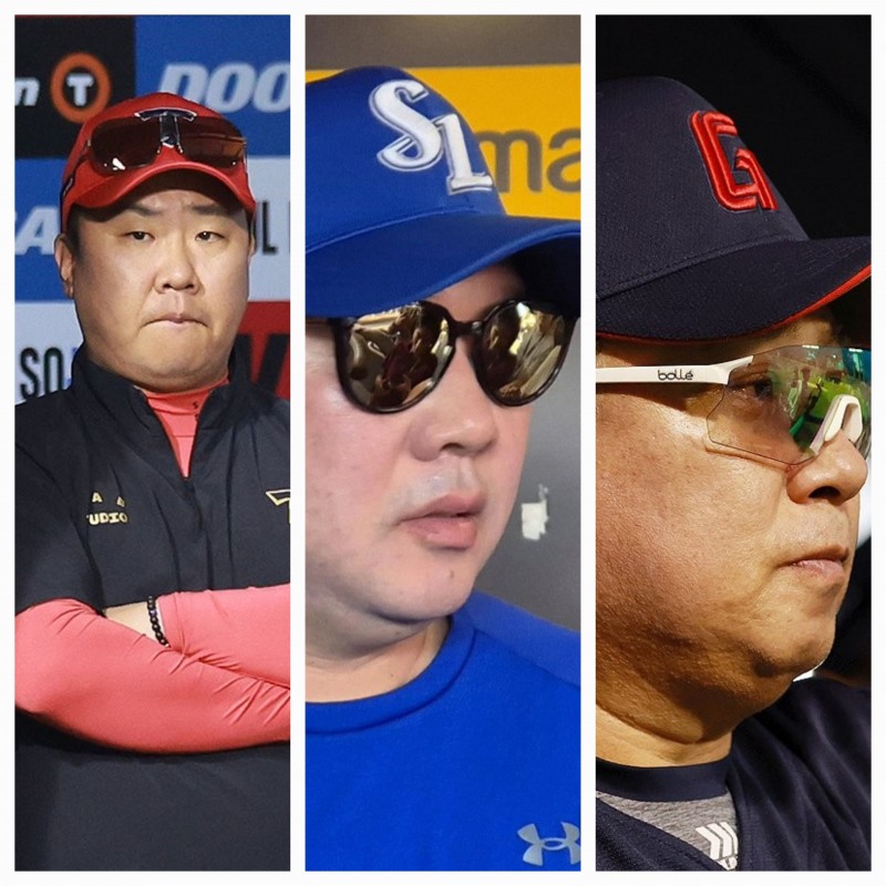 맨왼쪽부터 이범호, 박진만, 김태형