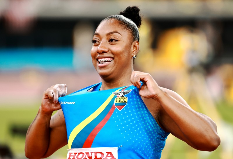 앙굴로, 여자 창던지기 우승. 사진(도쿄 EPA=연합뉴스)