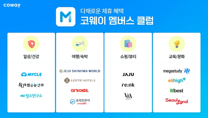 코웨이, 고객 전용 멤버십 서비스 ‘코웨이 멤버스 클럽’ 론칭