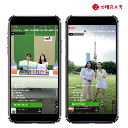 롯데홈쇼핑은 미래 방송인을 꿈꾸는 대학생들을 대상으로 대학교 현장에서 라이브커머스 채널 '엘라이브'를 활용한 전 과정 실습 교육을 진행한다.(롯데홈쇼핑의 미디어 산업 인재 육성 프로그램 '크리에이터 클래스' 교육생들이 라이브커머스 '엘라이브'의 생방송을 진행하고 있다)