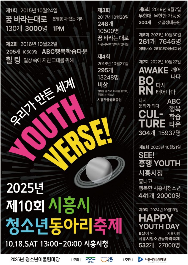시흥시, 공연·체험·e-스포츠까지...전국 최대 청소년동아리축제 10월 18일개최