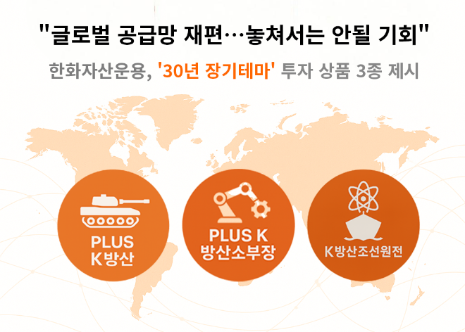 한화자산운용의 30년 장기테마 투자상품 3종. ⓒ 한화자산운용