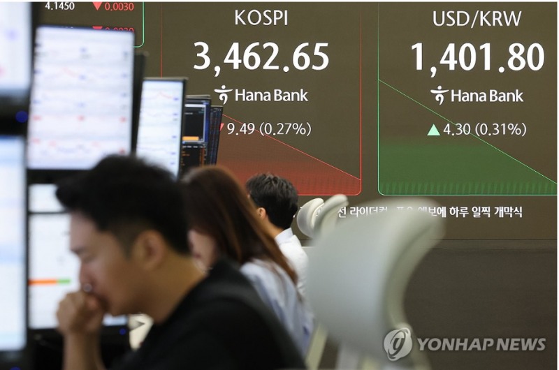 원-달러 환율이 24일 전일 주간거래보다 5.5원 오른 달러당 1403원에 개장하며 4개월만에 1400원선을 돌파했다. 사진=연합뉴스