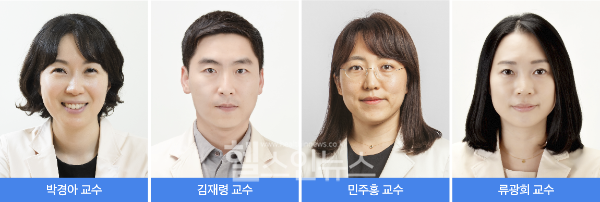 (왼쪽부터) 박경아·김재령 삼성서울병원 안과 교수, 민주홍 삼성서울병원 신경과 교수, 류광희 삼성서울병원이비인후과 교수 (사진 제공=삼성서울병원)
